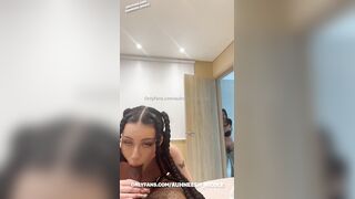 Auhneesh Nicole caught spying on hot sex action and gets a hard dick in her mouth