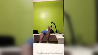 Camilla Araujo's hot solo play with dildo & tease on leaked OnlyFans video