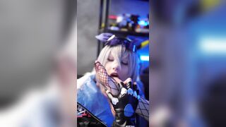 Little_emo_kitten cosplay gets steamy with Dildo and foot fetish in this leaked cosplay video