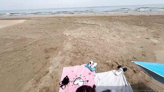 Leaked: Sexy Hellolimoon gets her nipples teased at The Public Beach