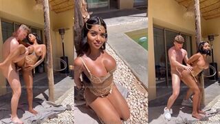 Nurshath Dulal gets naughty in the poolside only for fans to film her doggystyle & blowjob antics