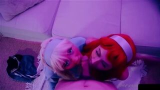 Bronwin Aurora and Waifumiia cosplay in hot threesome action - leaked sex tape!