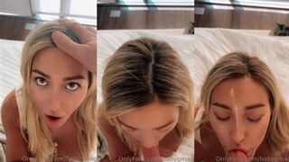 Leaked Uncensored Facial Blowjob Video of Stefanie Knight with a Cum-Filled Face