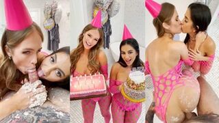 Lena The Plug's Birthday Threesome: Hot & Heavy Sex with Sky Bri & Lena