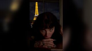 Emily Oram gets her mouth filled with hot jizz in Paris - Leaked video