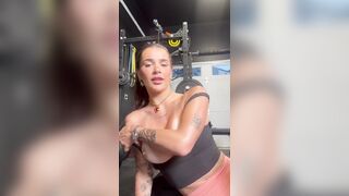 Arikytsya gets down and dirty with a dildo in her gym onlyfans video