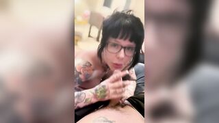 Cortanablue gets her face splattered with jizz in POV handjob