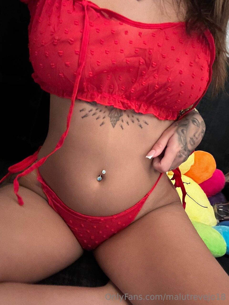 Malu Trevejo Sexy See-Through Red Outfit Onlyfans Set Leaked